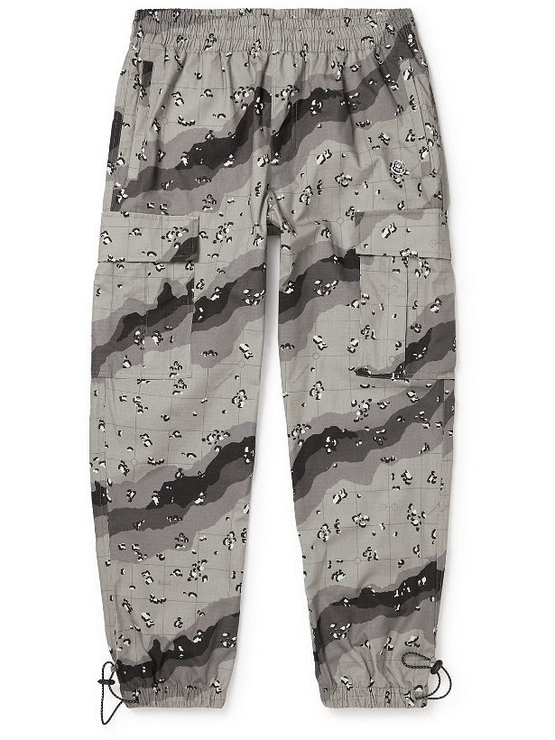 Photo: Billionaire Boys Club - Tapered Printed Cotton-Ripstop Cargo Trousers - Gray
