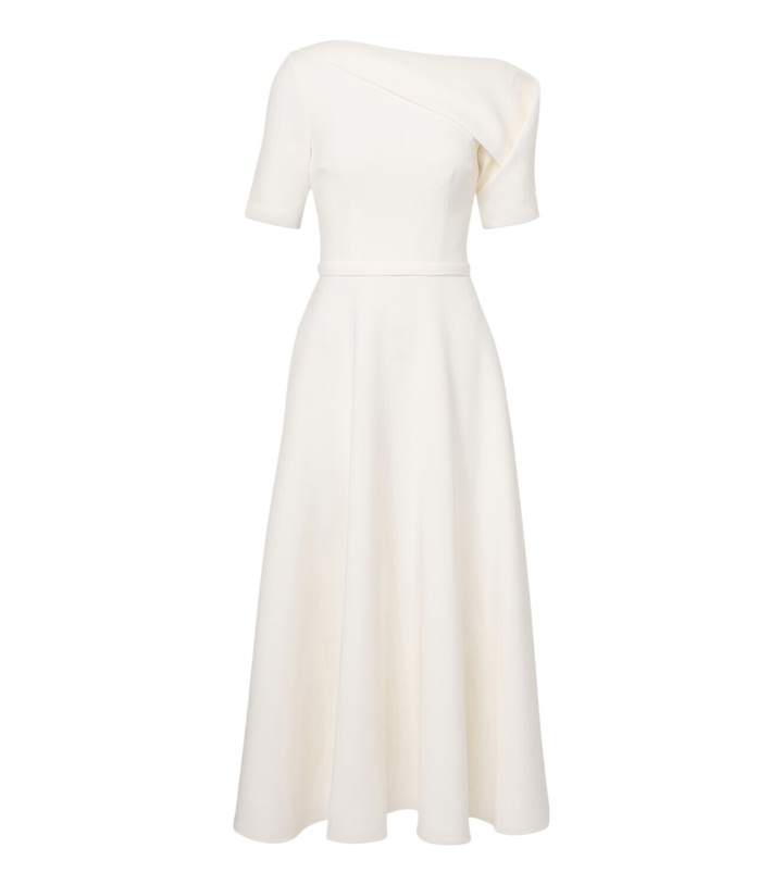 Photo: Safiyaa Bridal Melinda belted crêpe midi dress