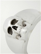 Alexander McQueen - Skull Burnished Silver-Tone Signet Ring - Silver