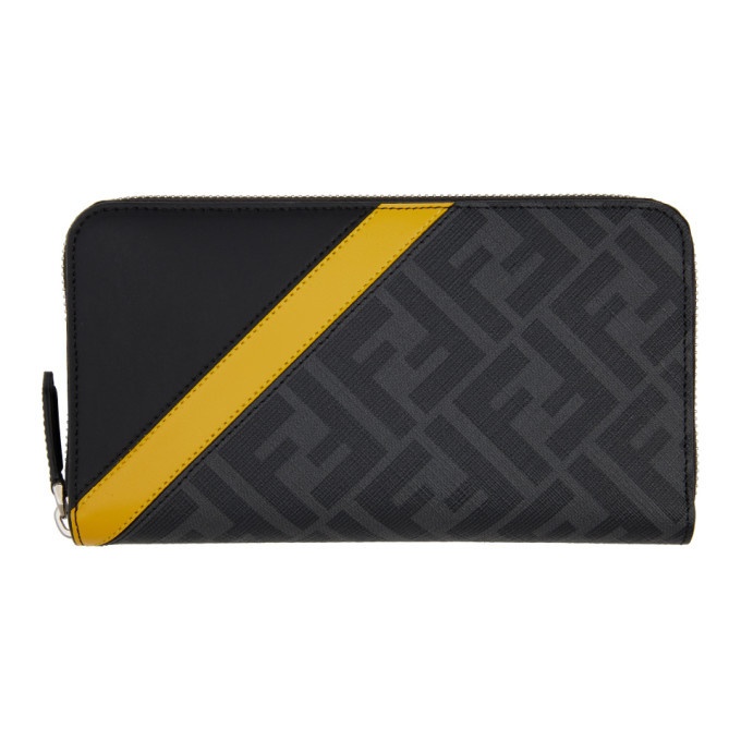 Photo: Fendi Black and Yellow Forever Fendi Zip Continental Wallet