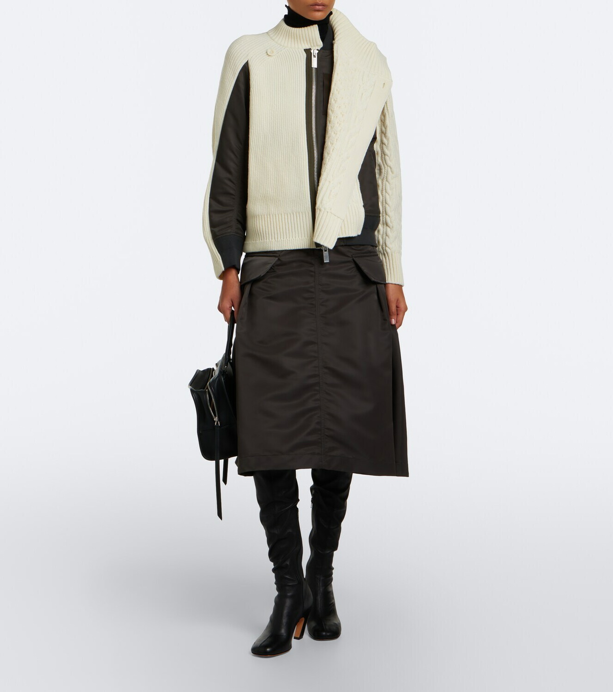 Sacai Paneled wool jacket