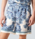 Givenchy Couture Seam printed silk twill shorts
