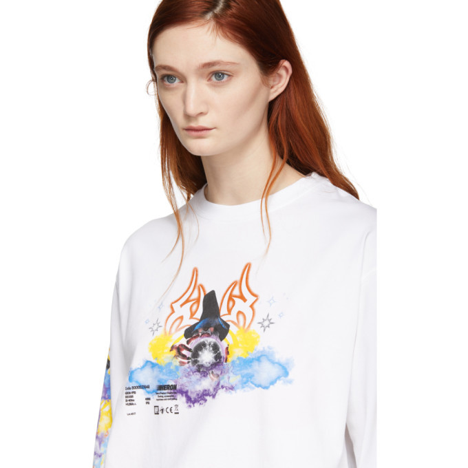 Heron Preston White Tribal Wizard Long Sleeve T-Shirt Heron Preston
