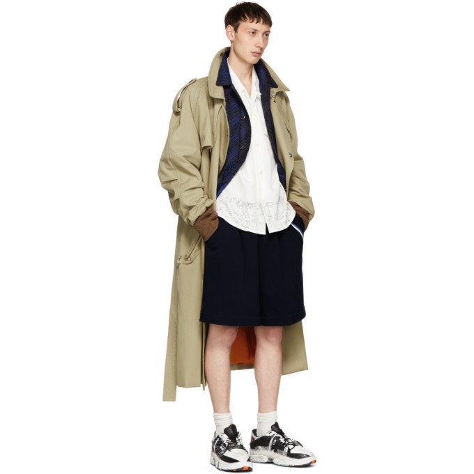 Facetasm Navy Athletic Striped Shorts