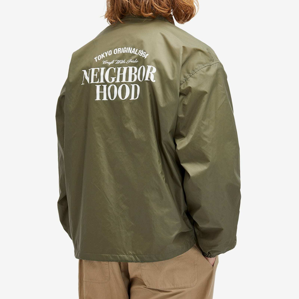 Neighborhood Men's Windbreaker Jacket-1 in Olive Drab