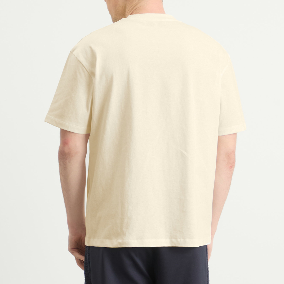 Palmes Men's Logo Stitch T-Shirt in Off-White