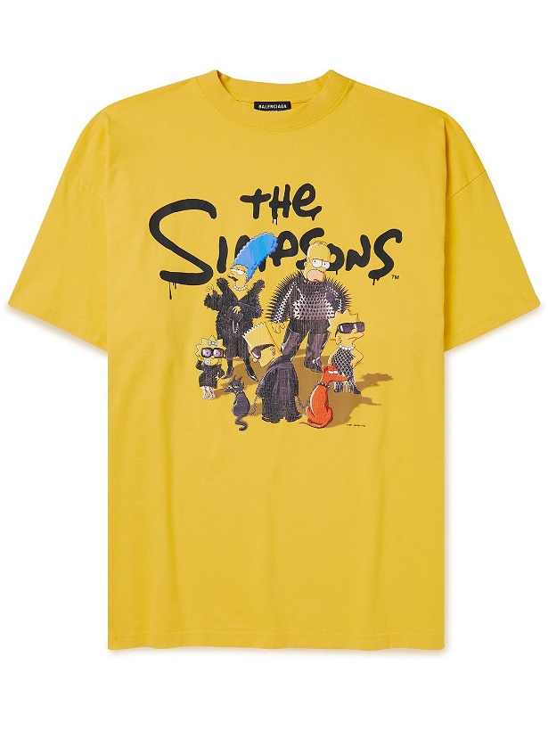 Photo: Balenciaga - The Simpsons Oversized Printed Cotton-Blend Jersey T-Shirt - Yellow
