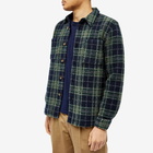 Portuguese Flannel Men's Pic Overshirt in Navy/Green