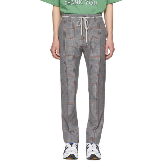 Photo: Lanvin Grey Check Mohair Drawstring Trousers