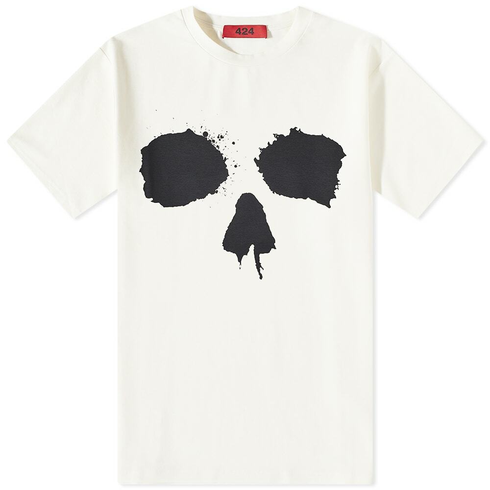 424 Men's Skull T-Shirt in White 424