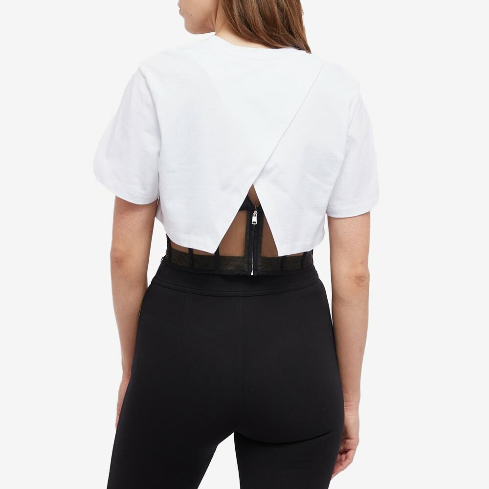 Tシャツ・カットソー Alexander Mcqueen Cropped Shirt Alexander McQueen Women's Cropped Corset T-Shirt in Optical