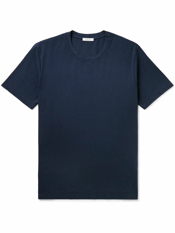 Photo: Boglioli - Garment-Dyed Cotton-Jersey T-Shirt - Blue