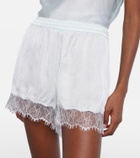 Poupette St Barth Doris lace-trimmed satin shorts