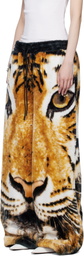 LU'U DAN Orange & Black Raw-Cut Bontan Lounge Pants