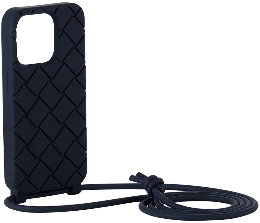 Bottega Veneta Navy Intreccio iPhone 15 Pro Case