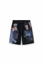 Diesel Denim shorts with multicolour print - Shorts - Unisex - Black