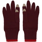 Kenzo Burgundy Tiger Crest Gloves