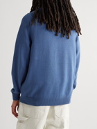 Pop Trading Company - Arch Logo-Appliquéd Cotton Sweater - Blue