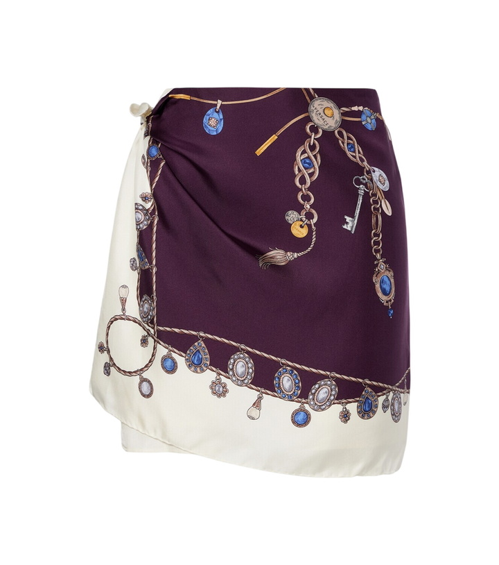 Photo: Versace Printed sill twill wrap skirt