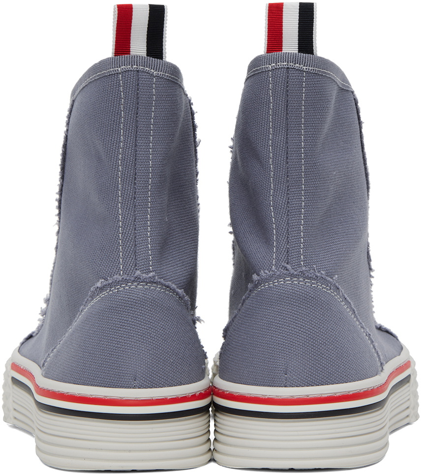 【関税込み】thom browne 'Collegiate' sneakers THOM BROWNE Collegiate leather high-top sneakers | THE OUTNET