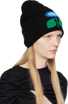 Anna Sui Black Daisy Beanie