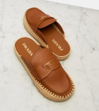 Prada Leather espadrille mules