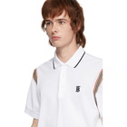 Burberry White Kian Icon Stripe Polo