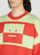Acne Studios - Face Logo Striped Sweater in Red