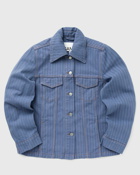 Ganni Stripe Overdyed Denim Jacket Blue - Womens - Denim Jackets