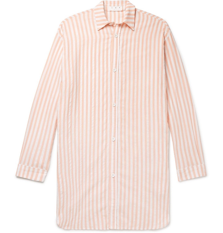 Photo: SMR Days - Oversized Striped Cotton Tunic Shirt - Pink