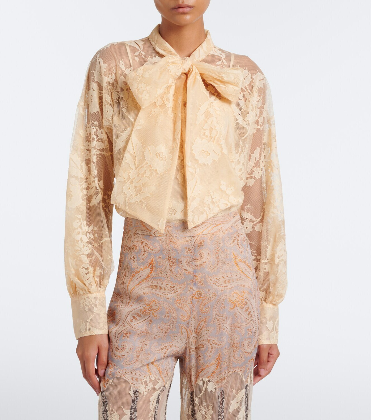 Zimmermann Valiant tie-neck lace blouse
