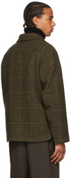 Dries Van Noten Khaki & Black Wool Check Coat
