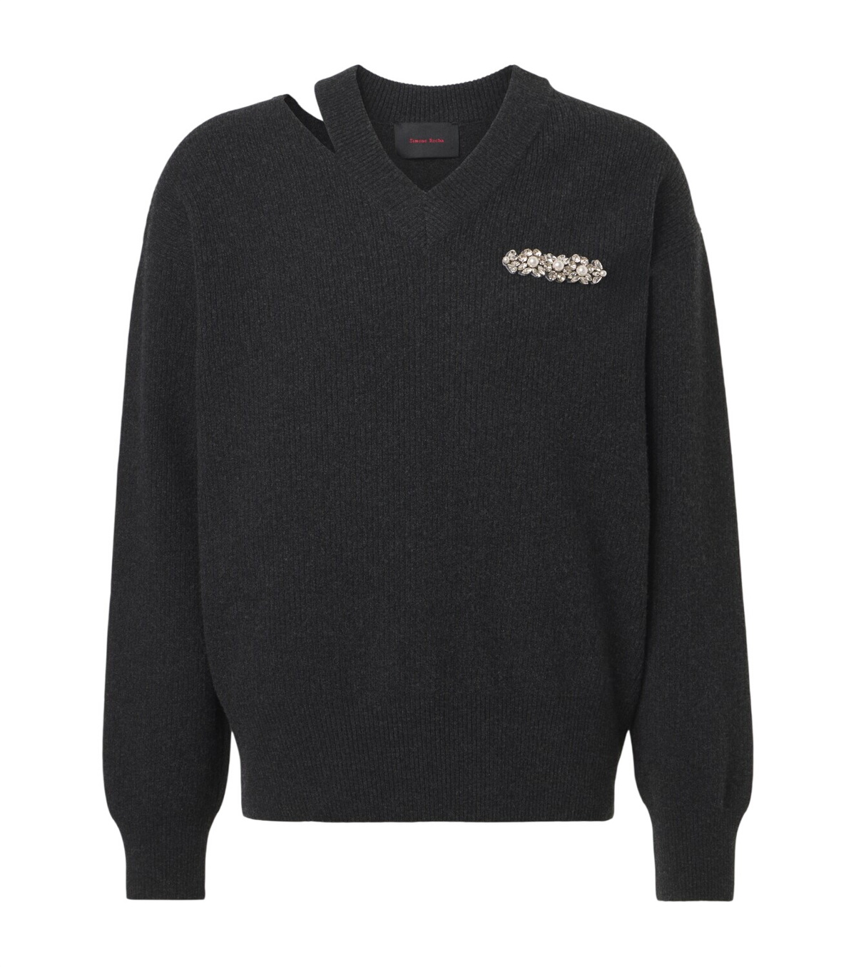 Simone Rocha Green Embellished Sweater Simone Rocha