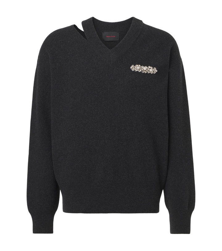 Photo: Simone Rocha Cutout embellished wool-blend sweater