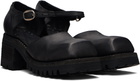 Guidi Black Soft Horse Mary Jane Loafers