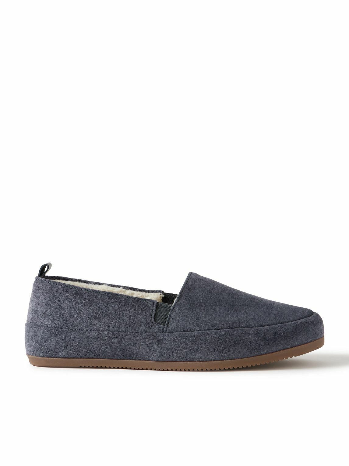 Mulo - Fleece-Lined Suede Loafers - Blue