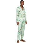 Casablanca Green Silk Apres Soiree Suit Trousers