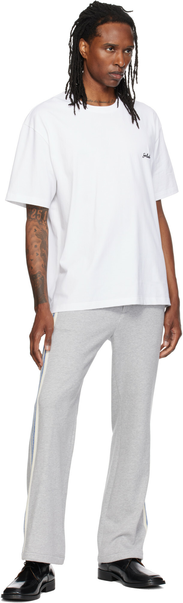 Solid Homme White Hand-Drawn T-shirt