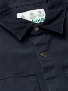 BARBOUR WHITE LABEL - Nico Corduroy-Trimmed Cotton-Twill Overshirt - Blue - M