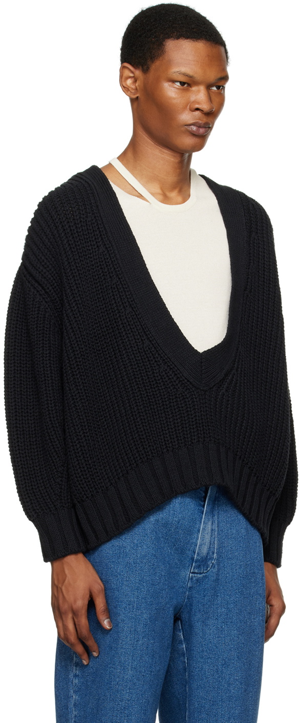 Cordera Black V-Neck Sweater