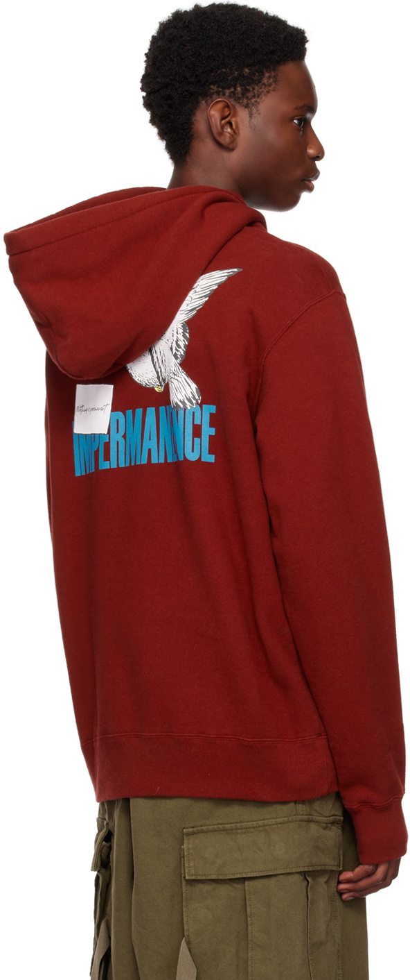 UNDERCOVER Burgundy 'Nothing is Permanent' Hoodie Undercover
