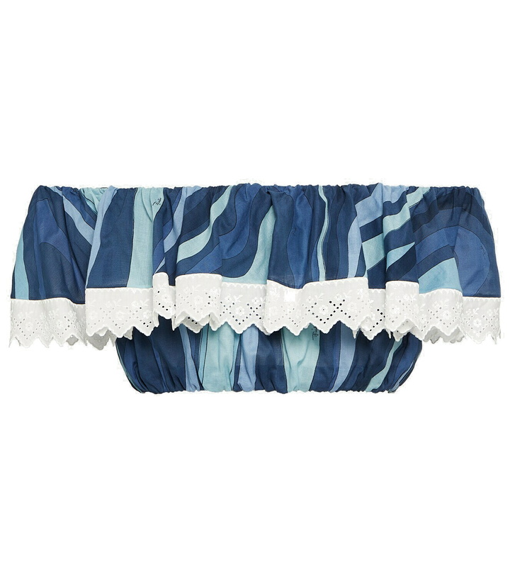 Photo: Pucci Marmo-print cotton crop top