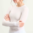 SKIMS Women's Sheer Cotton Long Sleeve T-Shirt in Snow