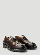 Burberry - Check Panel Loafers in Brown