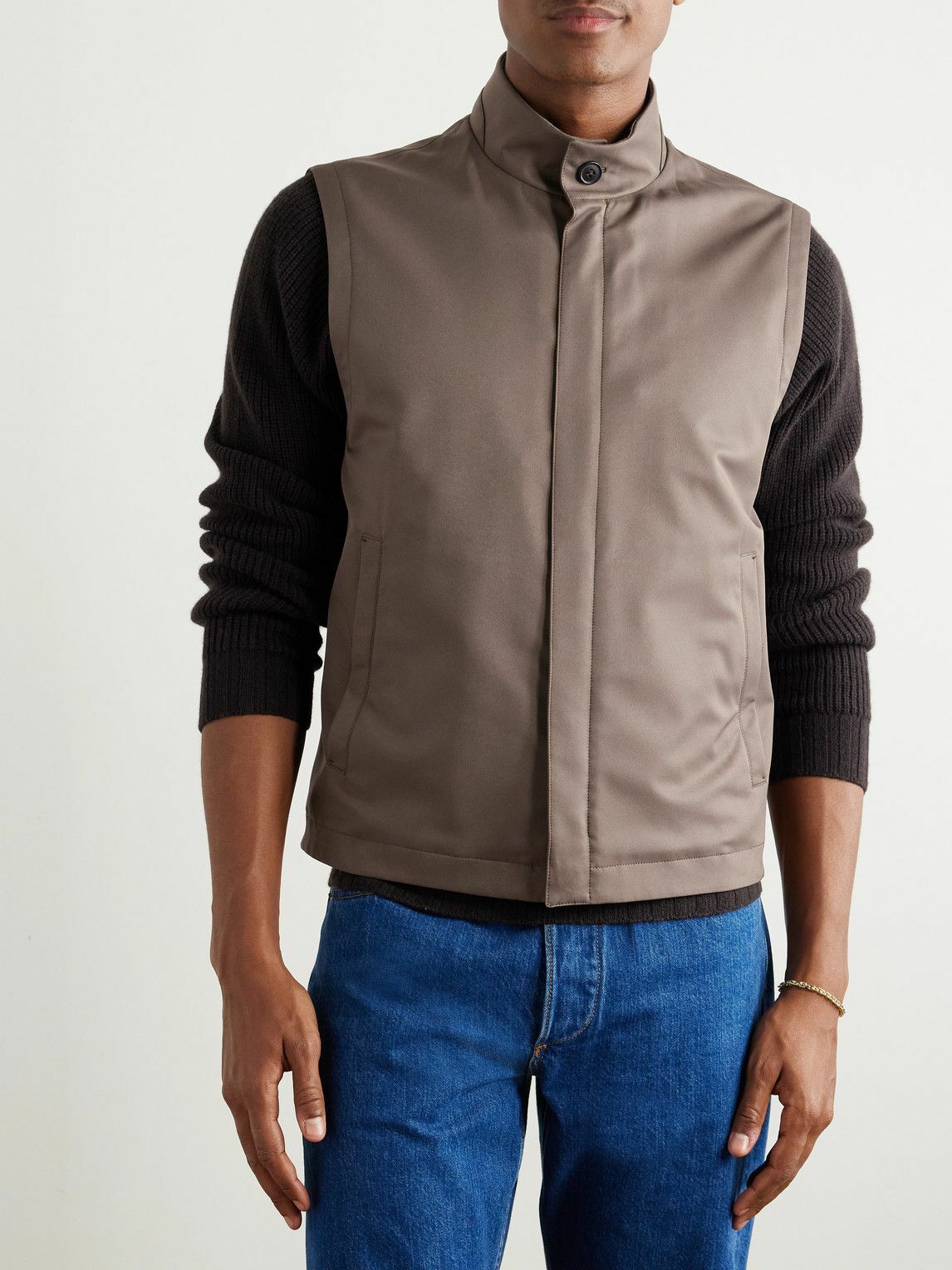 Zegna - Slim-Fit Shell Gilet - Brown