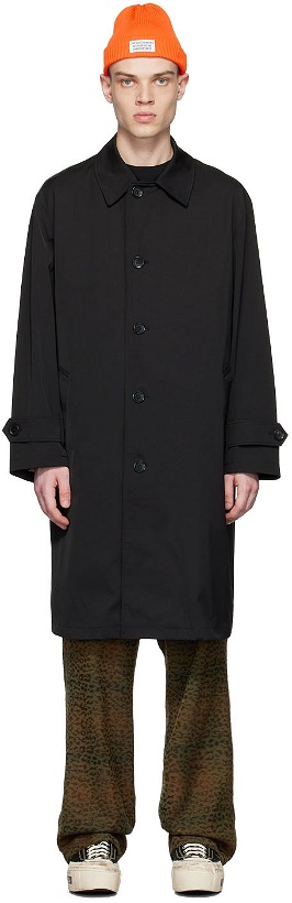 Photo: WACKO MARIA Black Polyester Trench Coat