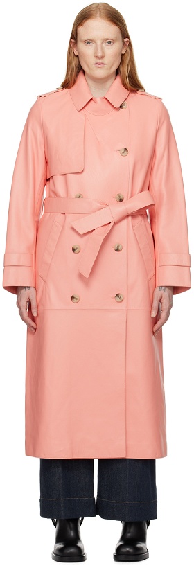 Photo: MACKAGE Pink Gael-V Leather Trench Coat