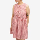GANNI Women's Mini Bow Tie Dress in Barbados Cherry