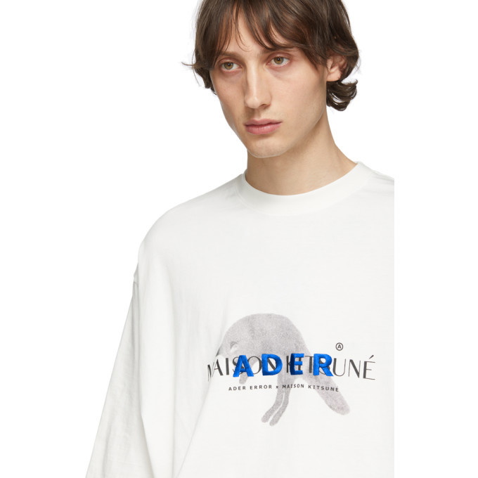 Maison Kitsune White ADER Error Edition Jump Fox T-Shirt Maison ...