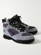 Nike - ACG Torre Mid Canvas and Suede Hiking Boots - Gray
